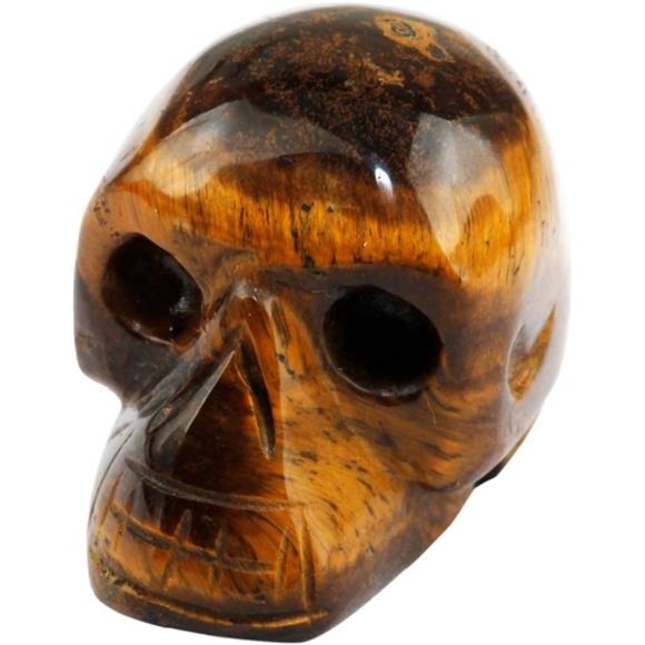 1 Inch Assorted Crystal Skull Sculpture Set of 5, Hand Carved Gemstone Statue - Picture 3 of 6